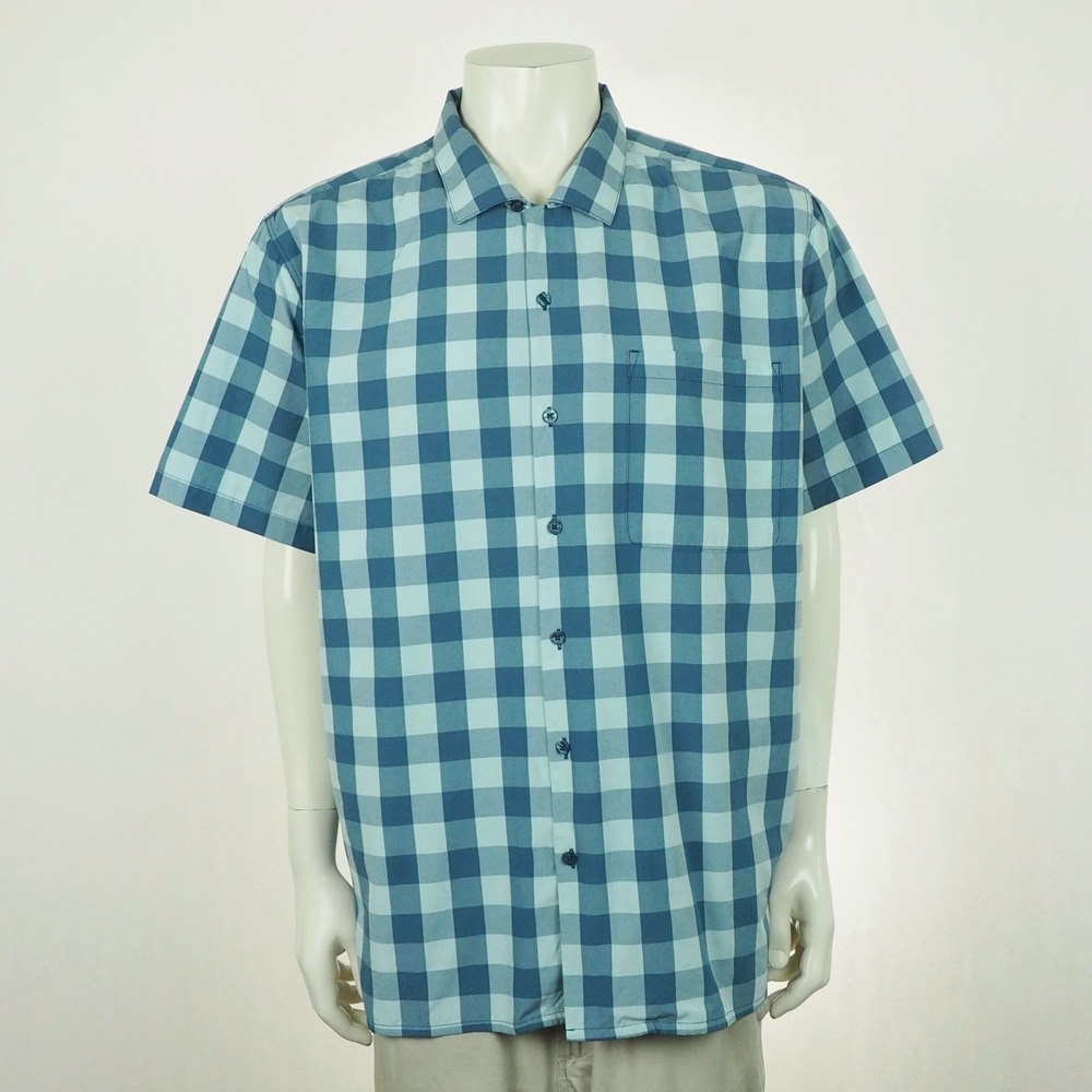 Marmot Muir Camp Novelty Button Down Shirt Mens 2XL XXL Blue Mountain Works